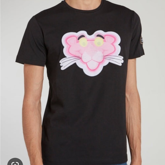 New  PINK PANTHER BLACK CREWNECK T-SHIRT - Picture 7 of 8